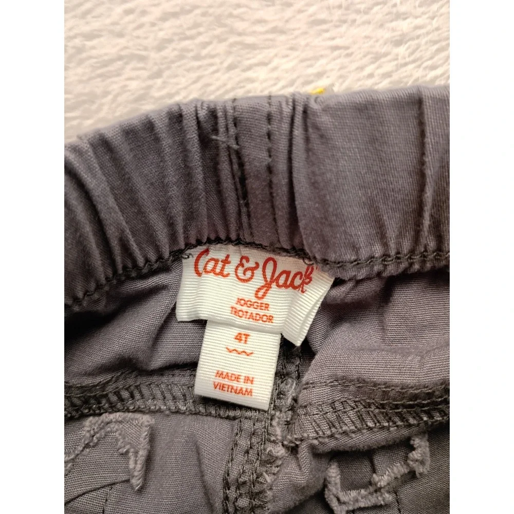 Cat & Jack Toddler Boys Gray Jogger Pants Size 4T Elastic Waist Drawstring NWOT